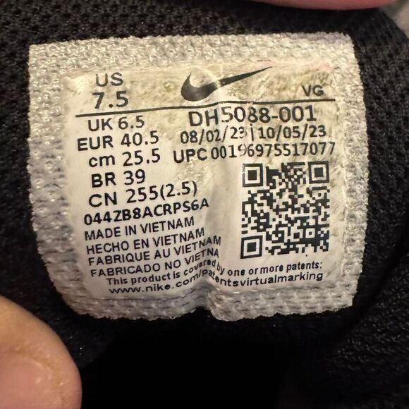 Nike Vapor Edge Shark II Men’s Football Cleats in black & white Sz 7.5 - Picture 7 of 8